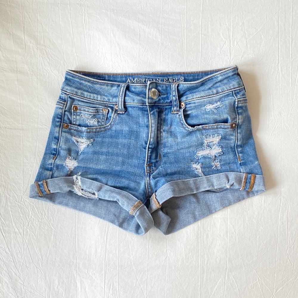 Distressed Denim Shorts
